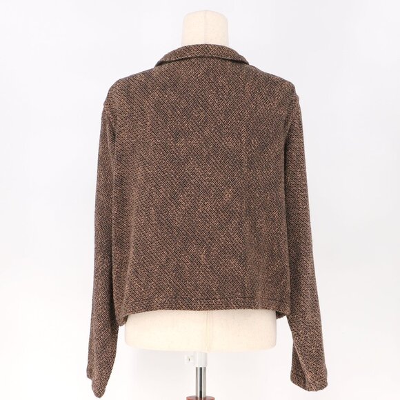 CP SHADES Vintage Jacquard Knit Hand-dyed Multi Brown Button Up Jacket Size S - Picture 4 of 7